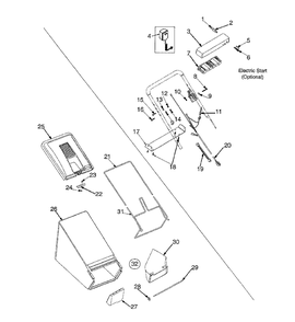 Baggerandelectric Start Diagram and Parts List for 12A-459S762 2000 Yard Machines Lawn Mower